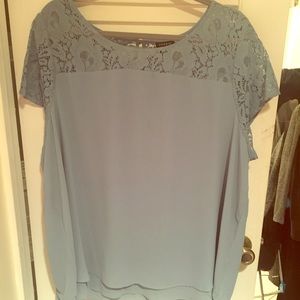 Blue lace blouse